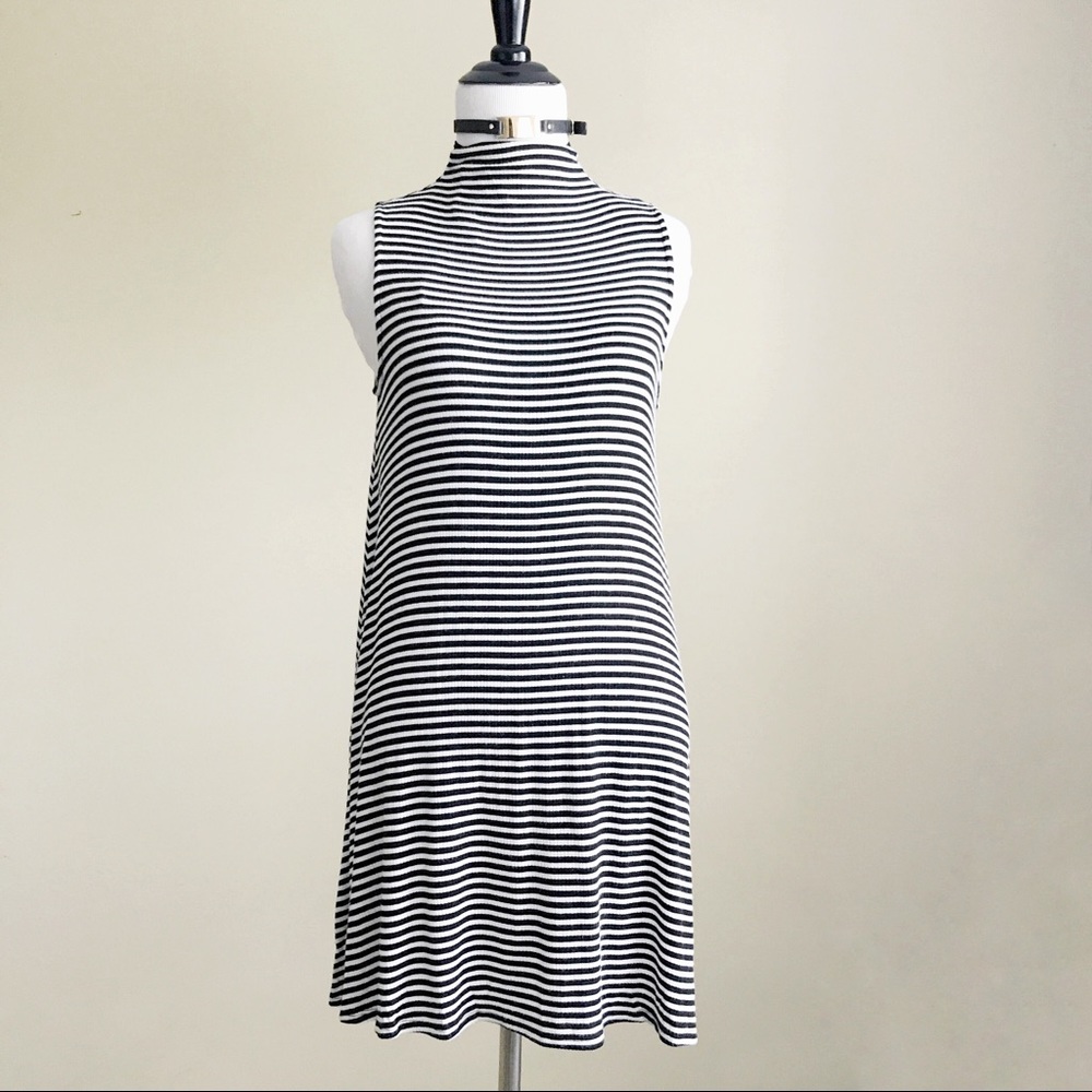 Soprano Tank Dress Black & White Stripe Tank Dress